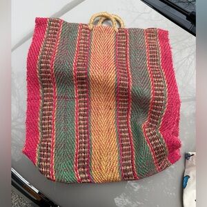 Colorful Striped Handwoven Tote Bag